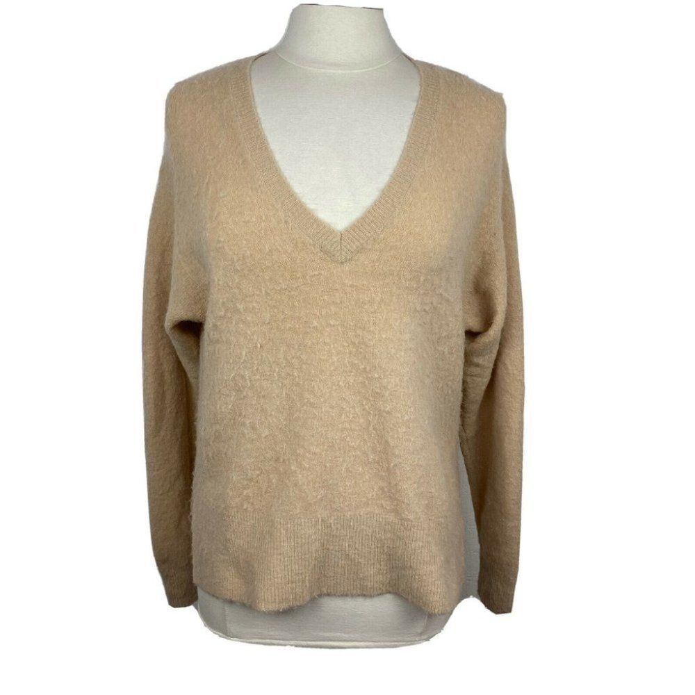 Mes Demoiselles Palenque Sweater S Womens Camel V Neck Alpaca Wool Blend